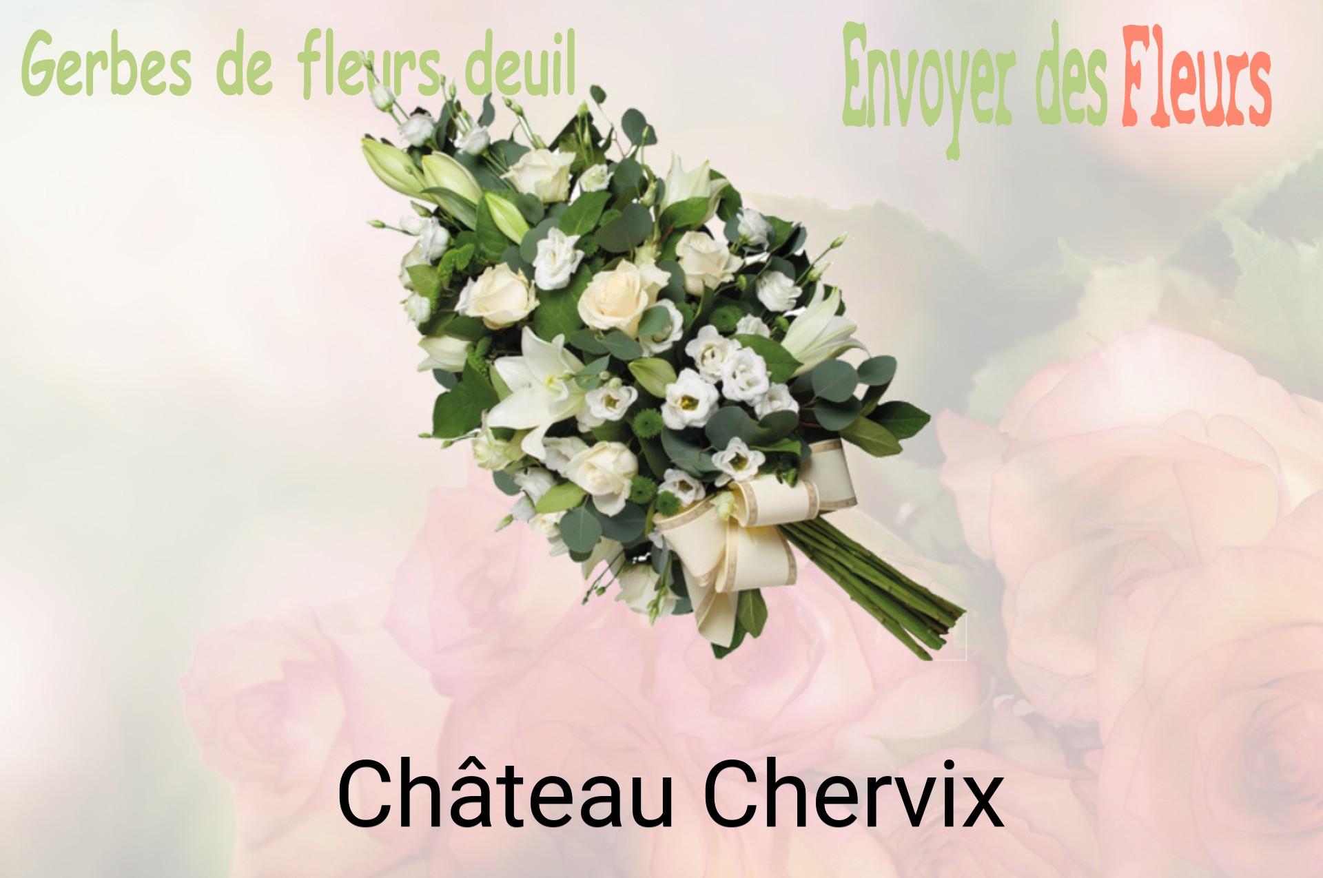 Gerbe de fleurs de deuil livrée à Château-Chervix
